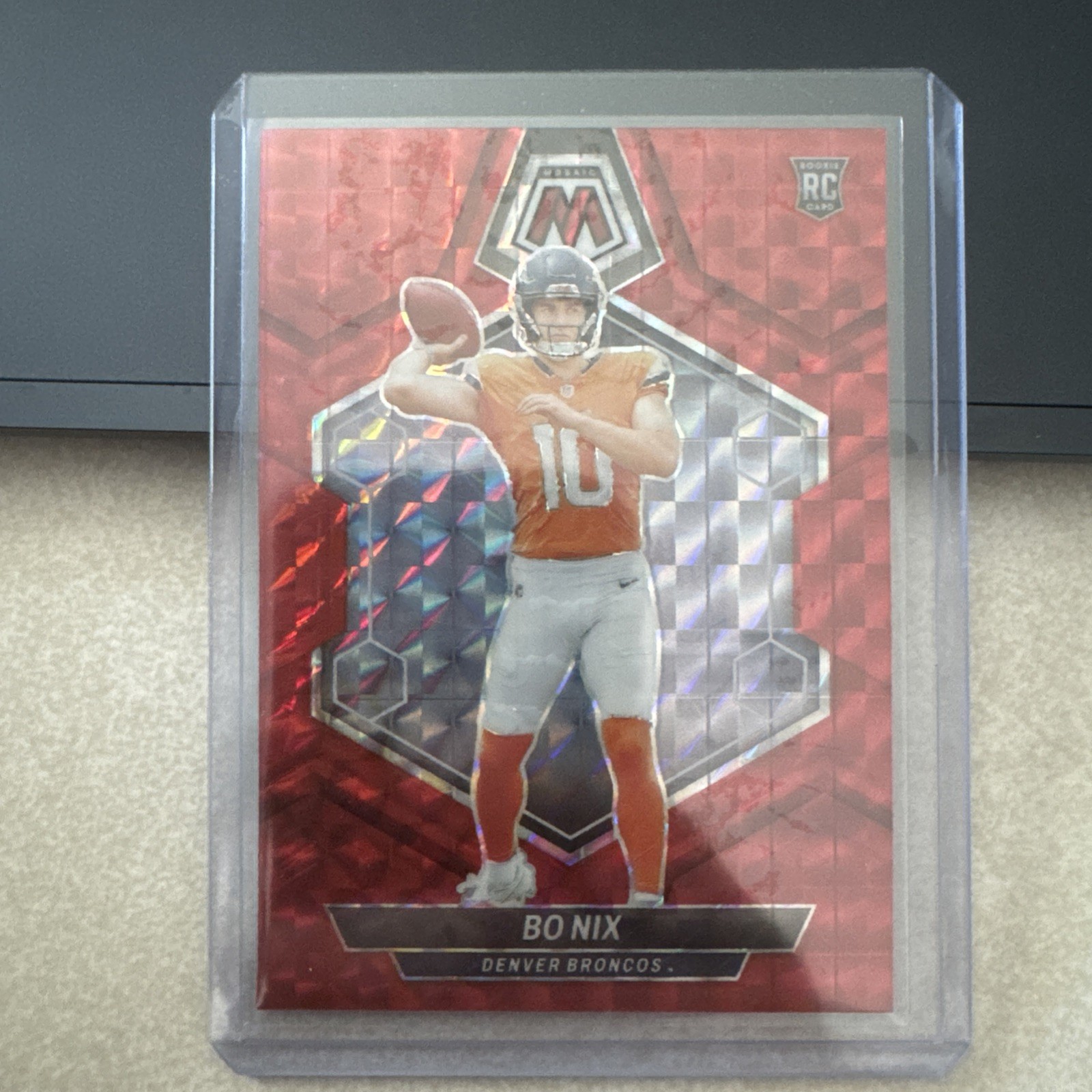 2024 Panini Mosaic Bo Nix Red Prizm #312 RC Denver Broncos