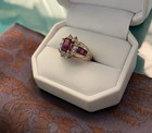 Ruby And CZ’s In 10K Yellow Gold Size 6 1/2 Statement Ring — photo 1