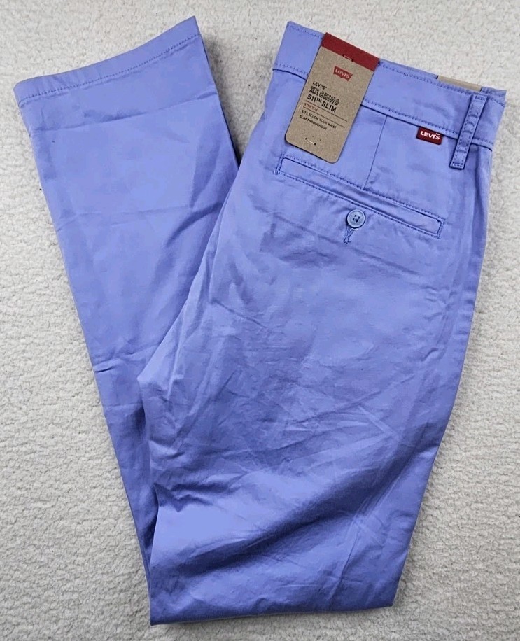 Levis Mens XX Chino 511 Slim Pants Straight Fit Stretch Purple