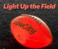 GlowCity Light Up LED Football Size 6 Glow in the Dark Night Football. SEALED