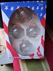 Vintage Christmas  Glass Tree Ornament Nib God Bless America 4 In Box — photo 1