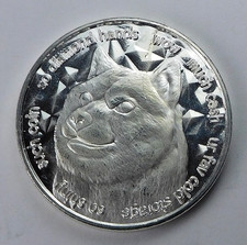 2021 Dogecoin Blockchain Mint 1 Troy oz .999 Fine Silver Round 80.00 per troy oz