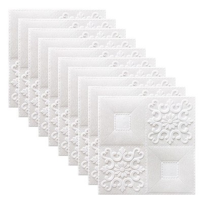 3D Self-Adhesive Tile Stone Brick Wall Sticker Soft Foam Panels Home Decor X10