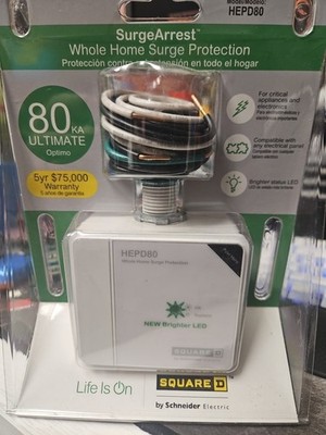 Square D HEPD Whole Home Electronics Protective Device, AC Surge Protection 80kA