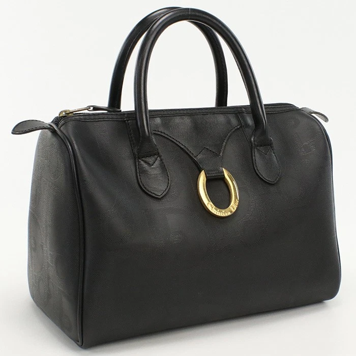 Mini sac Boston Christian Dior occasion Dior Christian Dior trotter PVC rang noir
