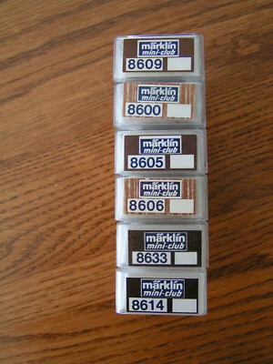 Marklin Mini Club Z Gauge Rail Cars #8609 8600 8605 8606 8633 8614
