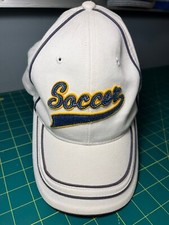 Youth 'Soccer' White Hat with Yellow and Blue Accents