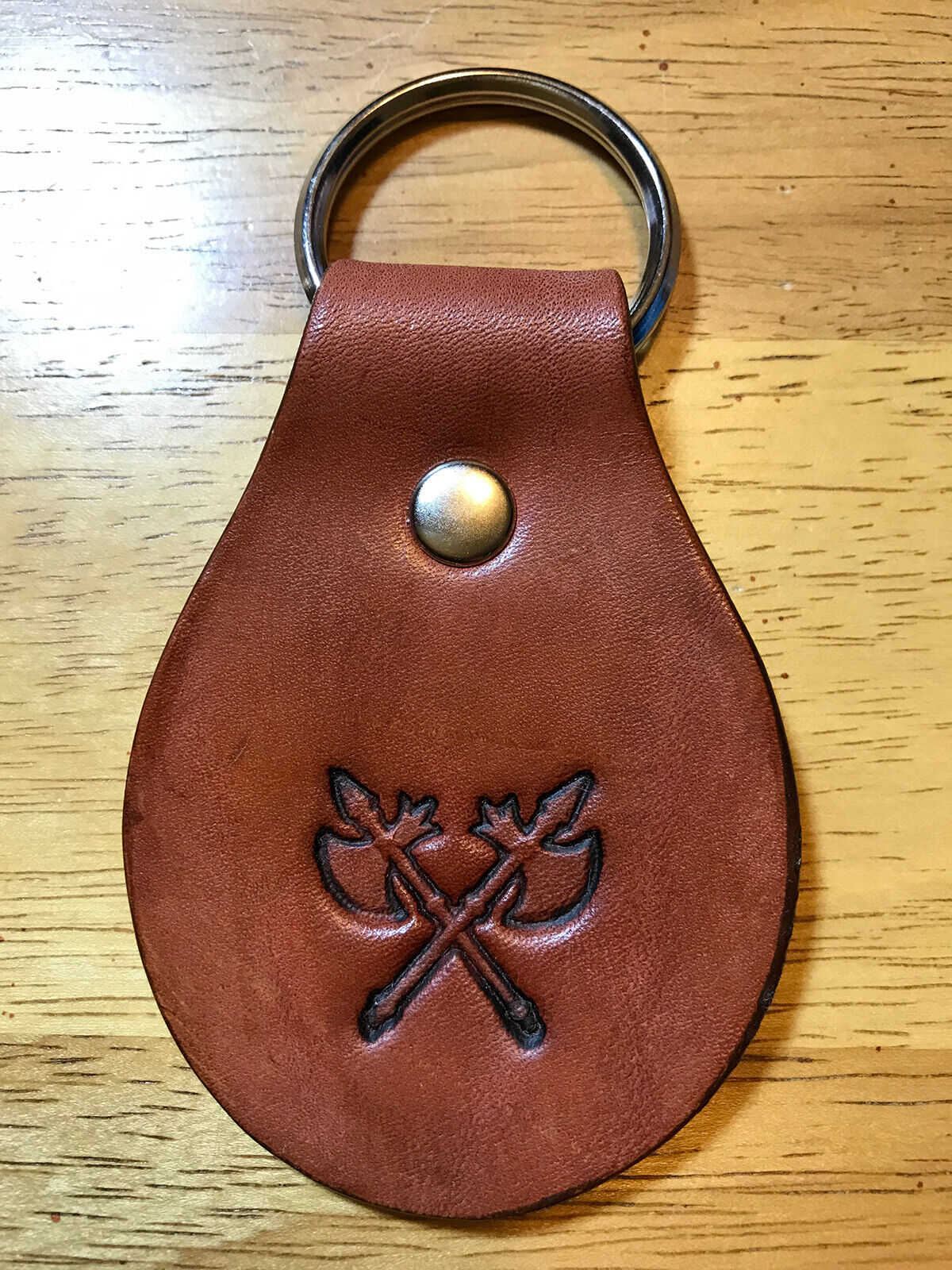 Leather Sale Key Fob w Axes Twin Popular brand in the world Battle