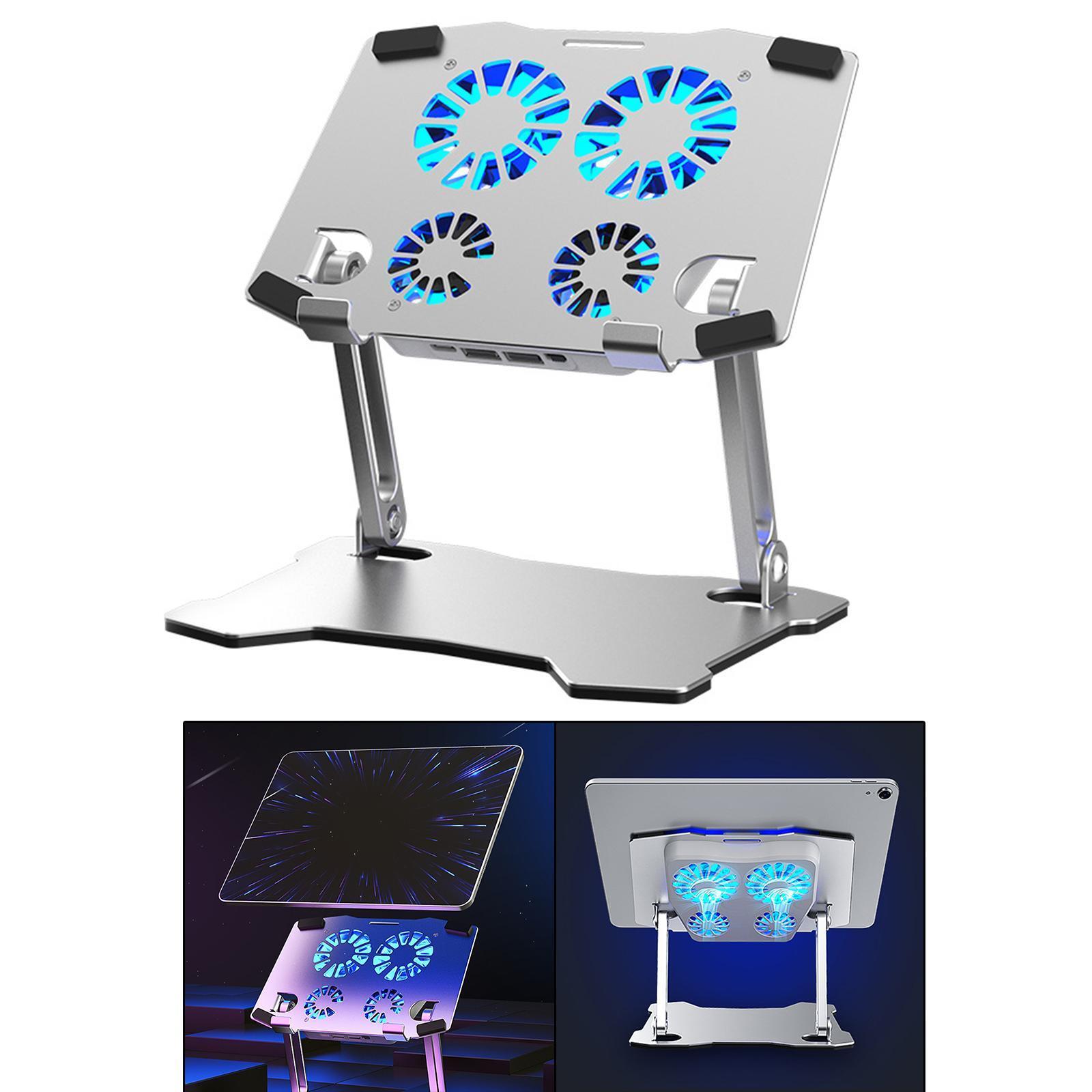Tablet Stand with Cooling Fan Aluminium Alloy Tablet Riser for Table Home-image