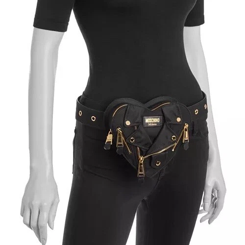 Moschino Giacca Moto Cuore Raso Cintura Borsa