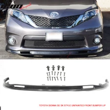 Fits 11-16 Toyota Sienna XL30 SE SK Style Front Bumper Lip - PU