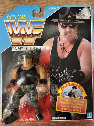 1991 WWF Sgt Slaughter Hasbro MOC Card Wrestling A...