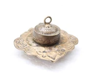 Antique Old Brass Unique Hindu Temple Kumkum Tika Box NH4922