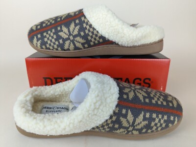 DEER STAGS Lodge Patterned Clog Slipper Mens Medium 9-10  display picture 3