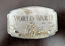 MEN'S VINTAGE BELT BUCKLE: World War II 2 Remembered C.S.I. 1990 11836