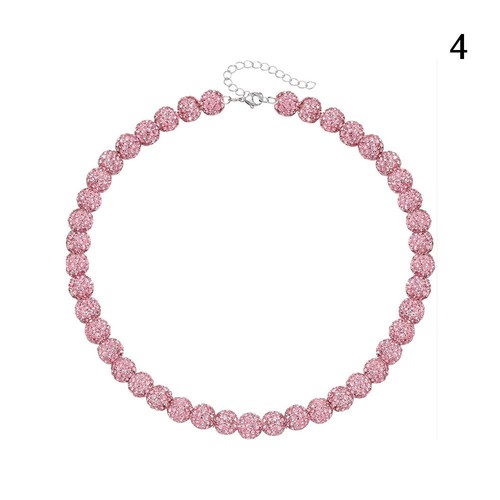 45 Cm Bunte Diamant-Kugel-Halskette Runde Perlenkette Perlen-Halsband ≌ - Bild 6 von 15