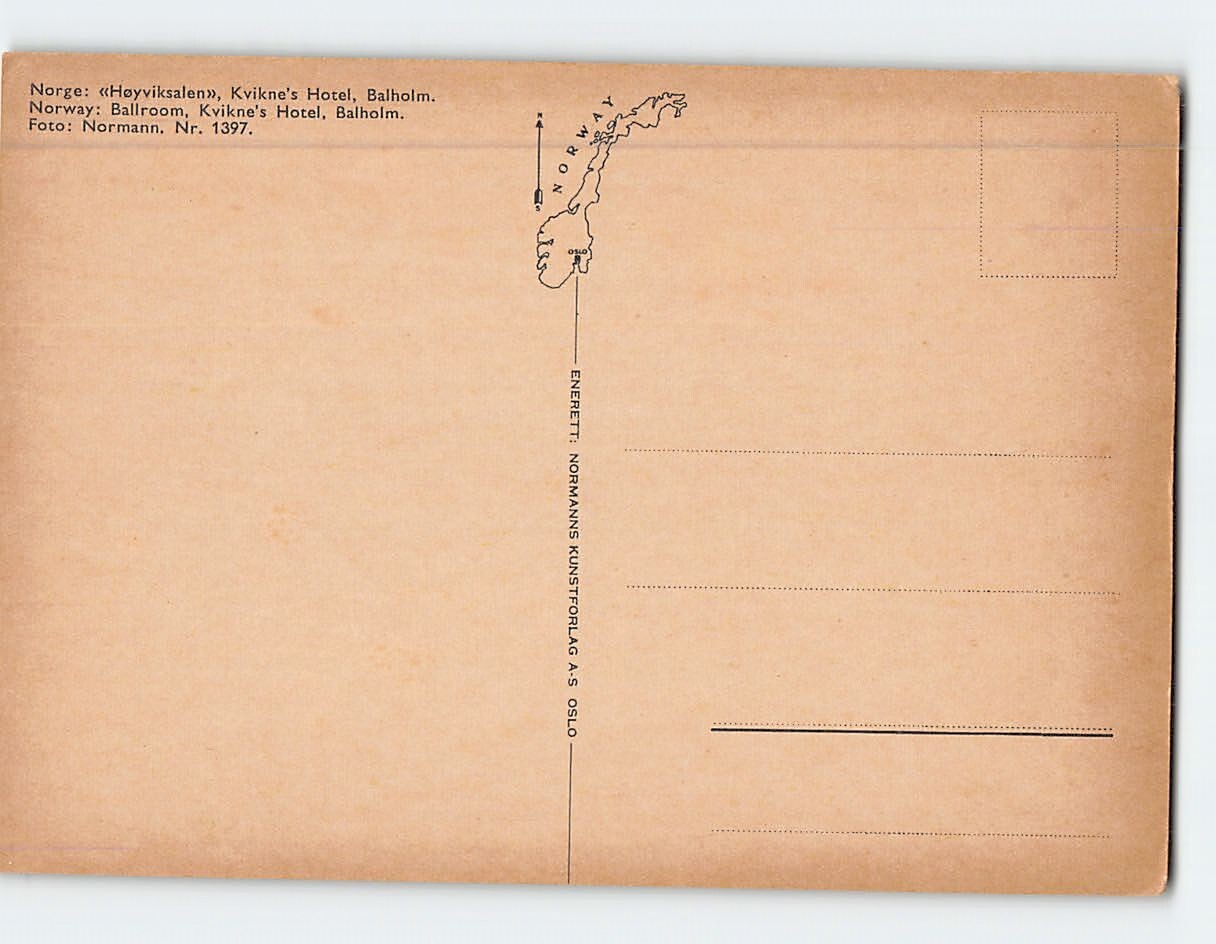 Postcard Inn Logo Postcard Ballroom Kvikne's Hotel Balholm Norway | eBay