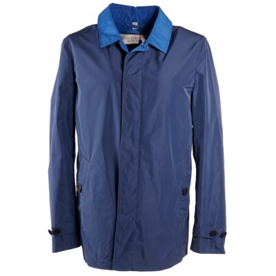 NWT $795 BURBERRY BRIT 'Kentbury' Steel Blue Water-Repellent Outer Jacket S