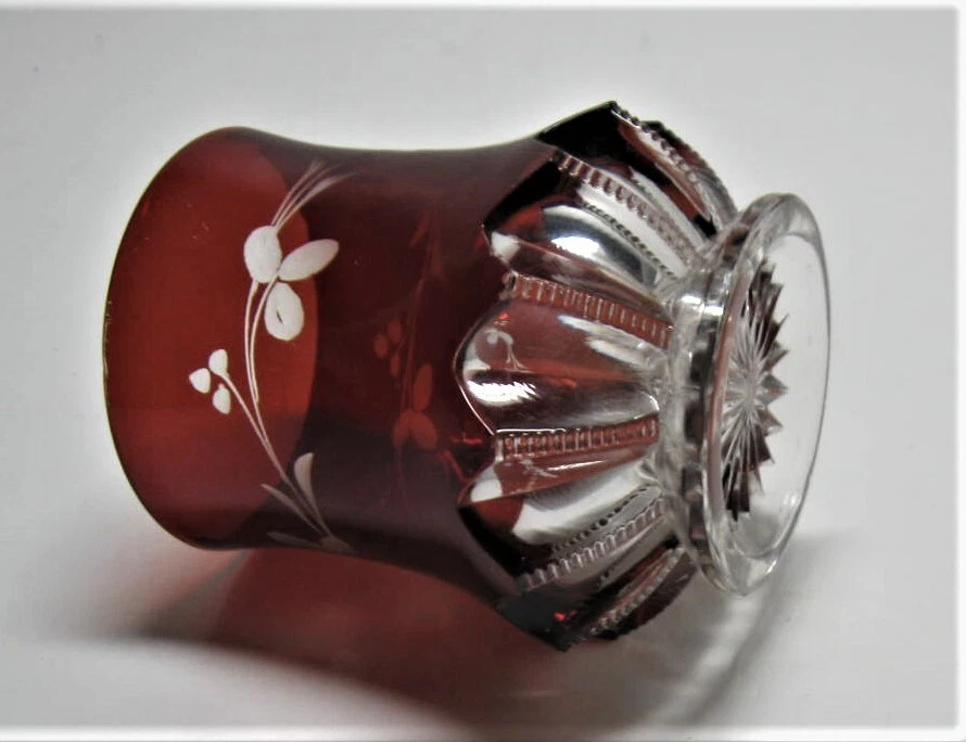 EAPG ***  ENGRAVED ZIPPER SLASH RUBY STAINED SPOONER BY DUNCAN GLASS..1890'S ERA - Image 3 of 4