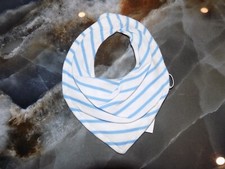 Janie and Jack Blue/White Striped Bandana Bib Size OS/NB Boy's NEW
