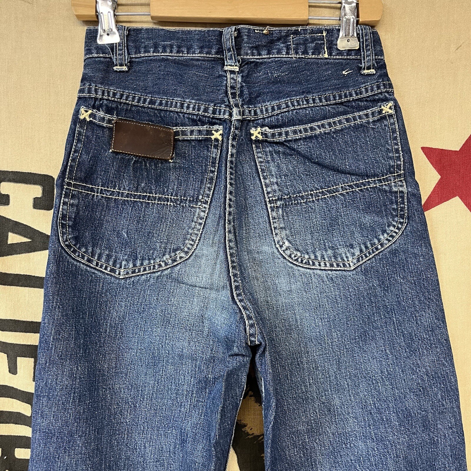Vintage 40s 50s Lee Jeans Crotch Rivet Size 24 x … - image 3