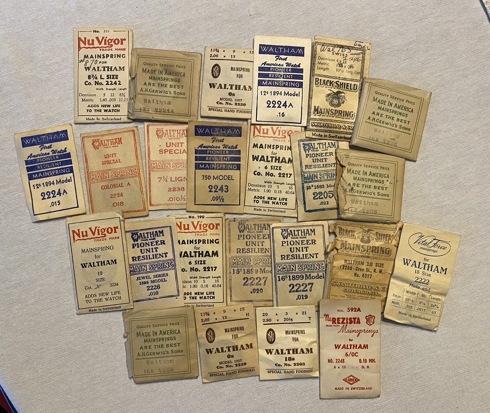 Waltham Lot Of 20+ Pocket Watch Mainsprings eBay