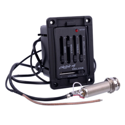 Acoustic Guitar Pickup Classic 4 Deluxe Preamplifier 4-Bands EQ Piezo Preamp New