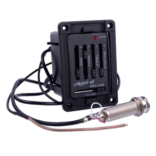 Acoustic Guitar Pickup Classic 4 Deluxe Preamplifier 4-Bands EQ Piezo Preamp New - Picture 1 of 7