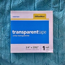 Transparent Tape by Office Max-3/4" x 2592" 72 YD -Bundle of 3 Rolls