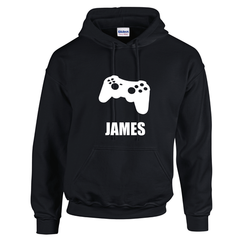 Girls Boys Personalised Gaming Controller Hooded Hoody Hoodies - 第 1/9 張圖片