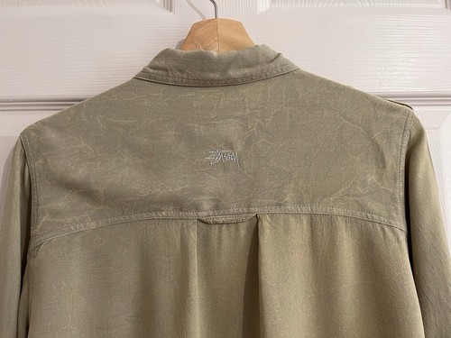 Women’s Stussy Shirt. Long sleeves, Khaki, Utility, Size 6. - Picture 9 of 14
