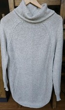 Retrod Tunic Sweater Womens MEDIUM Beige Cowl Neck Pullover Turtleneck Long EUC 