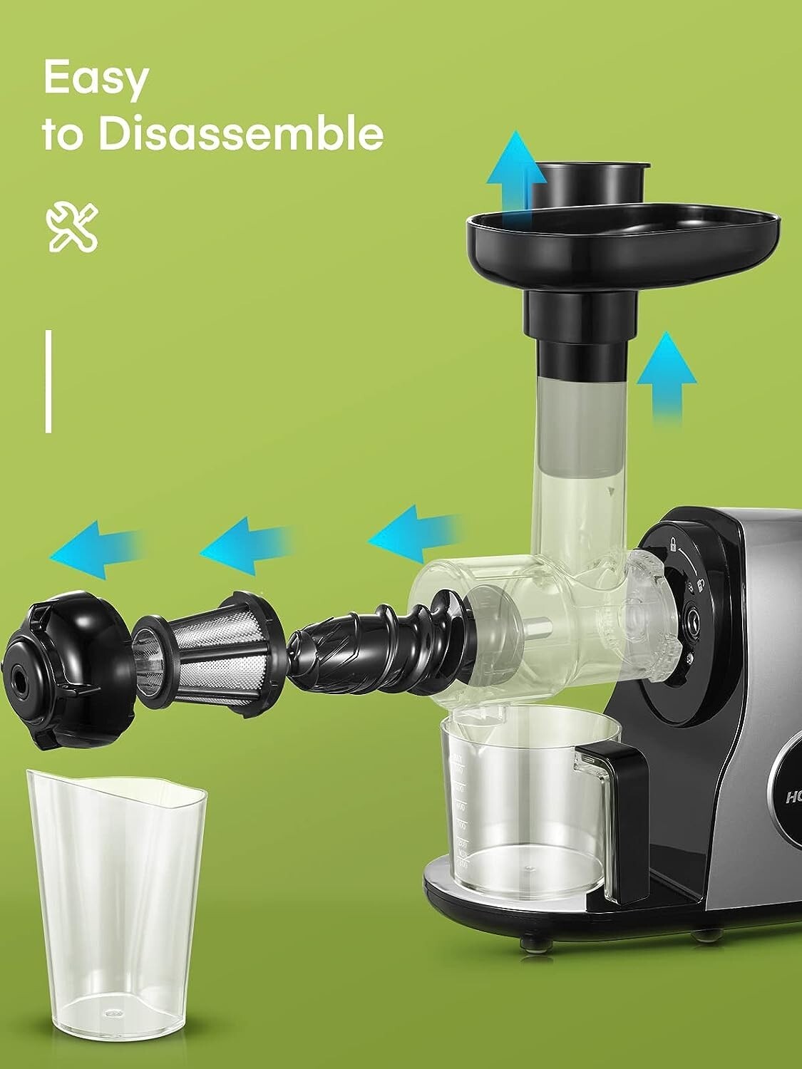 Juicer Machines, HOUSNAT Slow Masticating Juicers Whole Fruit and