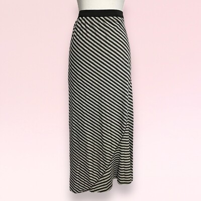 vintage y2k 2000s gray black striped emo scene grunge goth alt maxi skirt S/M