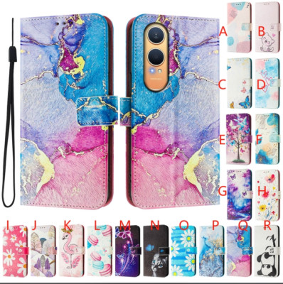 For Samsung Galaxy S22 Ultra S21 10 9 Magnetic Cute Pattern Wallet Phone Cover