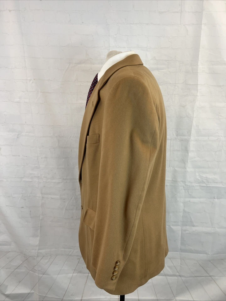 ОСЕНЬ/ЗИМА LORO PIANA Nordstrom мужской бежевый твердый кашемир блейзер 44R $3895 - Изображение 4 из 4