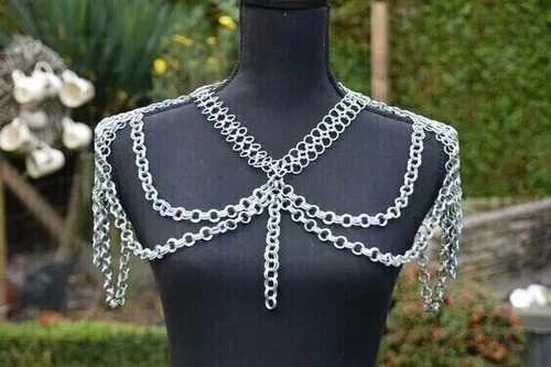 Women's and Girls Chain Mail Fantasy Aluminum Butted Chainmail Collar SCA LARP - Picture 3 of 4