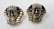 Vintage King Tutankhamun Tut Gold Tone Swank Cufflinks Chunky Fun