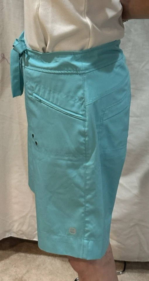 Pantalones cortos para mujer Free Country talla pequeña azul aguamarina secado rápido cordón bolsillo Foto 4 de 4
