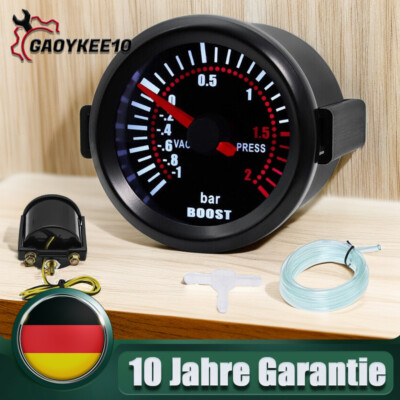 Universal 52mm Bar LED Licht Druck Turbo Ladedruckanzeige Meter 12V Manometer AA