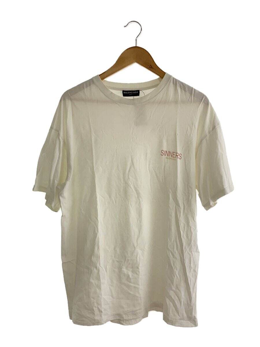 BALENCIAGA 18ss Print Short Sleeve Tee T-shirt SizeS Cotton white 