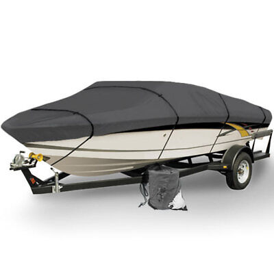 17-19' Waterproof Trailerable Fishing Boat Cover 102W-Includes Support  Poles 