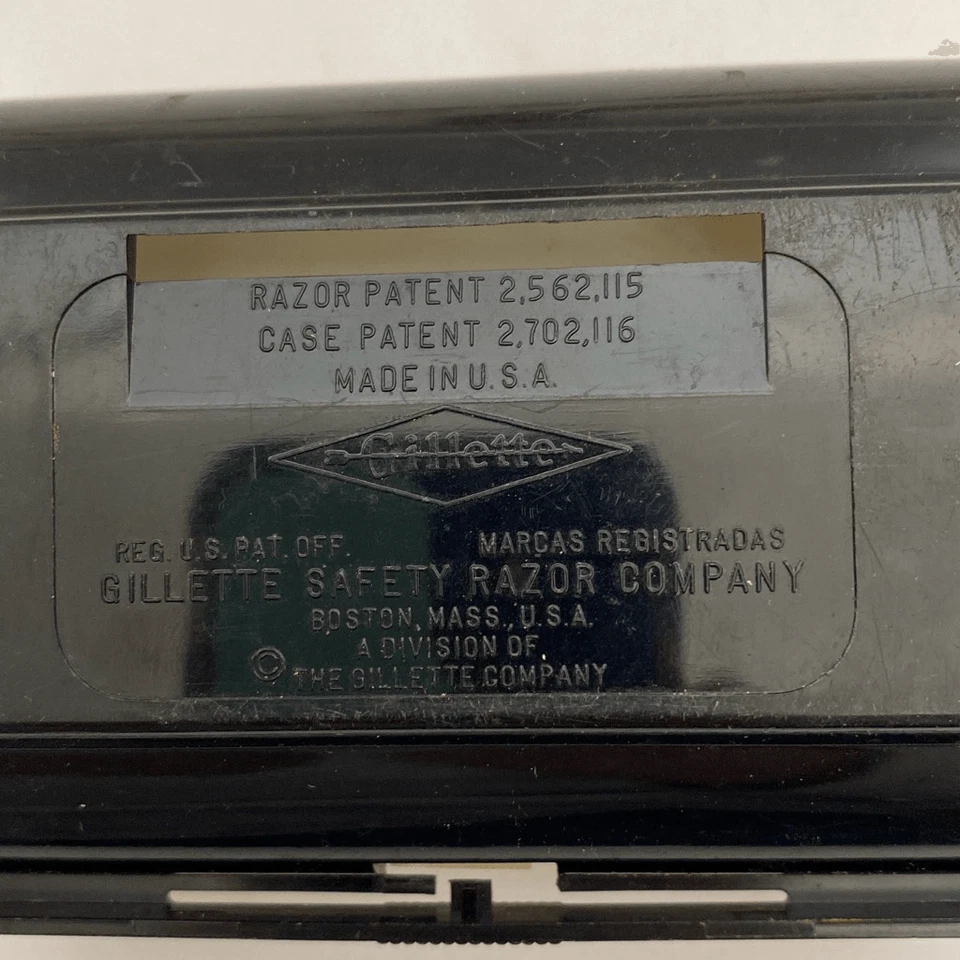 Navaja ajustable dorada vintage Gillette para hombre con estuche Foto 4 de 4