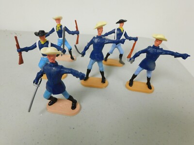 Cherilea 70/ 75mm 2.75 inches tall LGB scale Union 7th Cavalry Swoppet x6 Lot 2