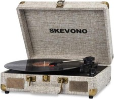 Record Player 33-1/3 45 78 RPM Portable Suitcase Turntable Bluetooth Vintage