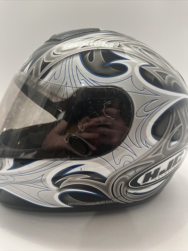 HJC Paradox CS-R1 Motorcycle Helmet Black/Blue/Silver Dark Shield ...