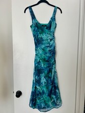 NWT Lulus Teal Green Floral Print Dress XS