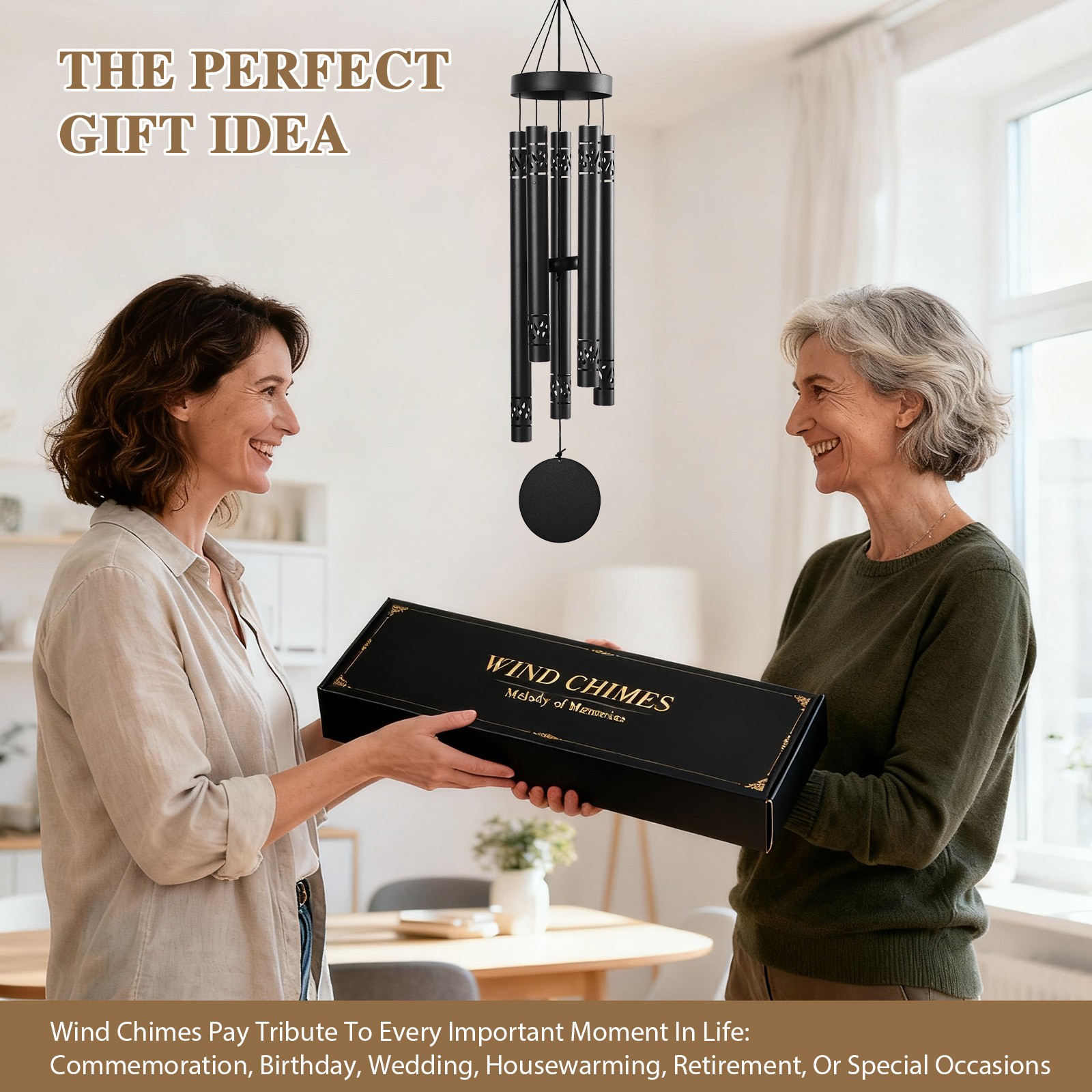 47" Large Metal Wind Chimes Deep Tone Wind Chimes for Garden Patio Balcony Decor