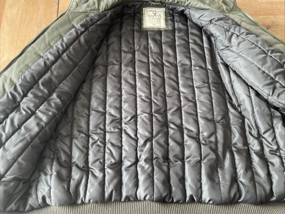 Chaqueta de bombardero vintage Marc Ecko Y2K para hombre 3XL XXXL forrada militar del ejército peso pesado Foto 4 de 4