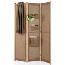 170 CM Tall Freestanding Screen Divider Portable Room Partition-Natural